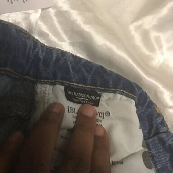 Blank NYC Medium Wash Button up Madison Light Wash High rise Crop Jeans 25 - Picture 11 of 11